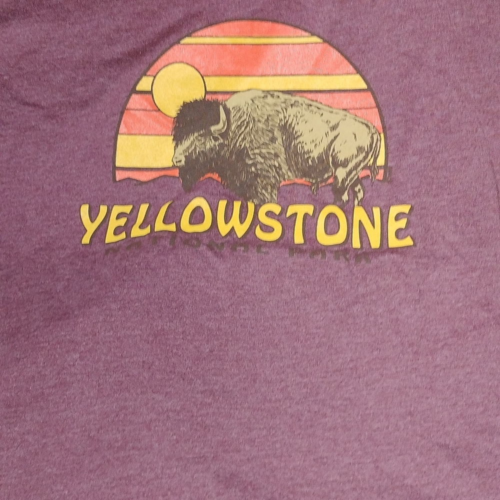 Vintage Yellowstone National Park Buffalo and Bison Sunset T-Shirt unisex